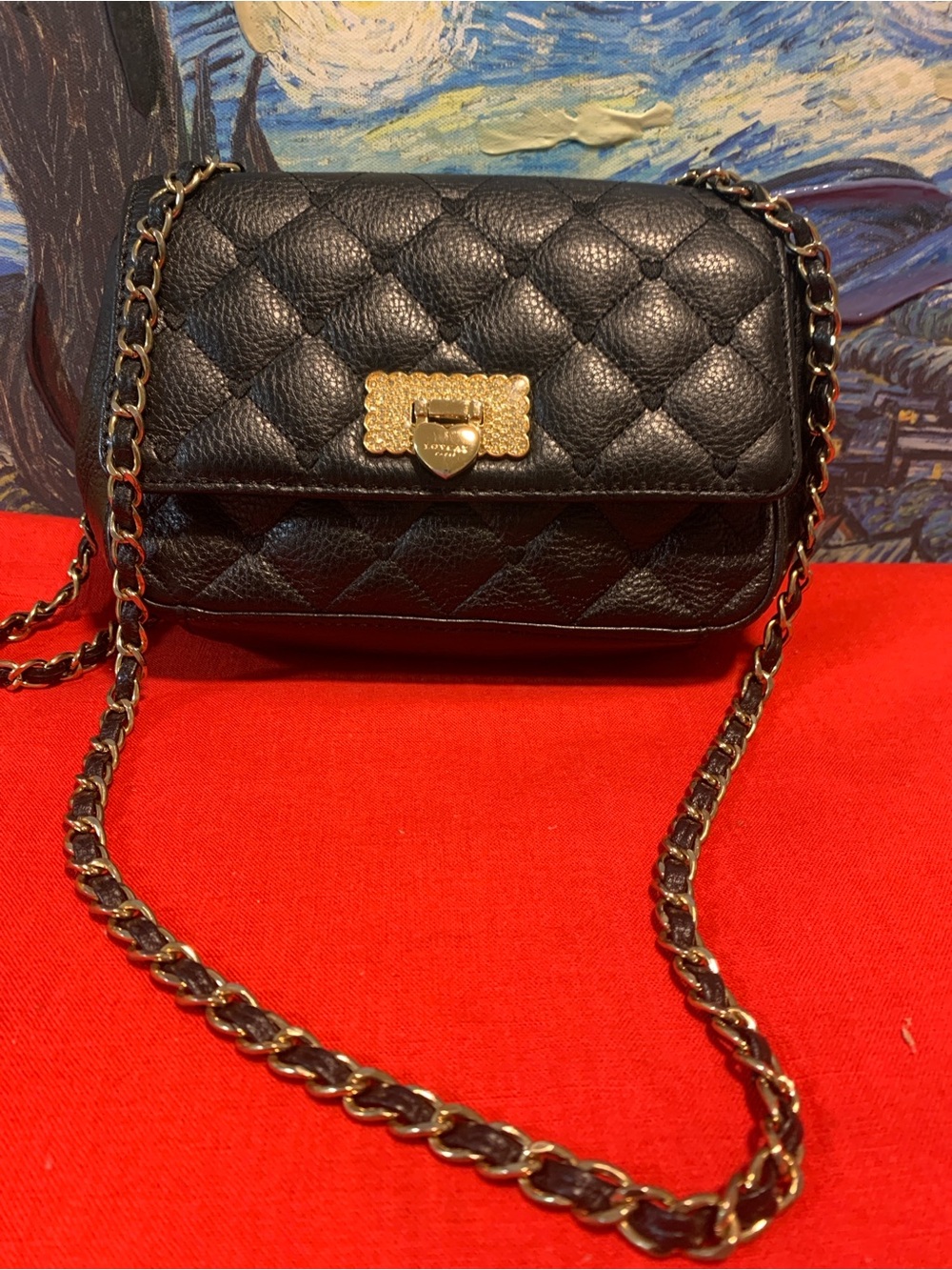 Lovcat quilted black crossbody